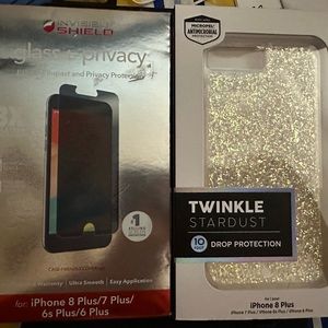 iPhone 8 Plus screen protector phone case bundle